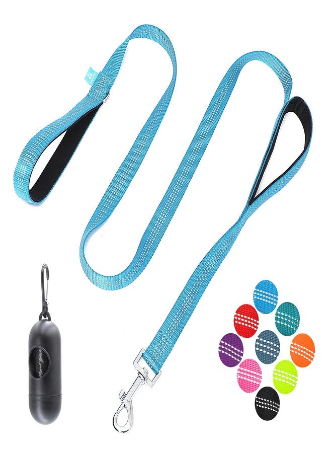 با بِت طوق كلاب BAAPET بمقبضين، مقبضان مبطنان ناعمان مع مقبض للتحكم في حركة المرور، مناسب للكلاب الصغيرة والمتوسطة والكبيرة (3/4 بوصة × 5 أقدام، أزرق) - Image 1